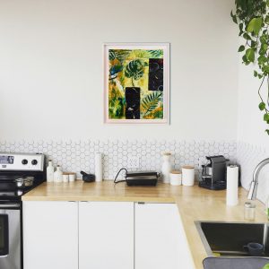 Artwork in situ in kitchen